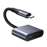 2-i-1 lydadapter Joyroom SY-L02 Lightning til Double Lightning (sort)
