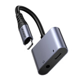 2-i-1 lydadapter Joyroom SY-L02 Lightning til Double Lightning (sort)