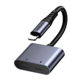 2-i-1 lydadapter Joyroom SY-L02 Lightning til Double Lightning (sort)