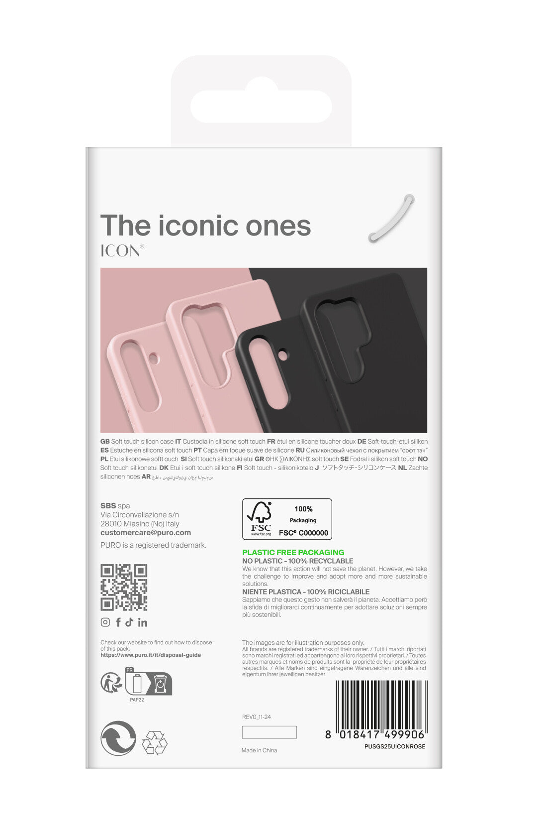 PURO ICON mobiltelefon etui 17 cm (6.7") Cover Sort