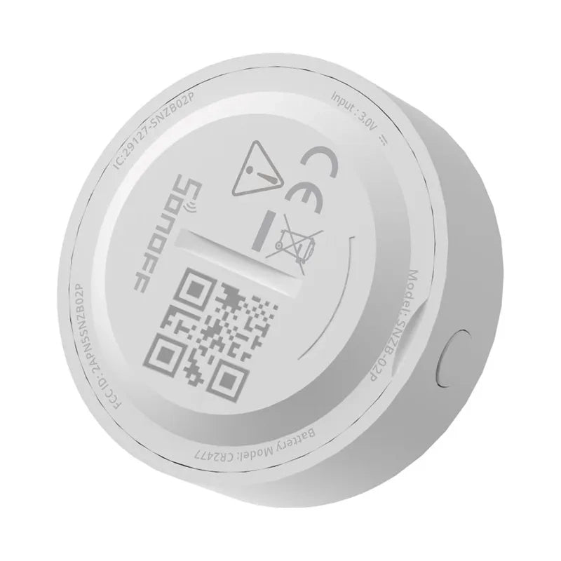 ZigBee Sonoff SNZB-02P smart temperatur- og fugtighedssensor (rundet)