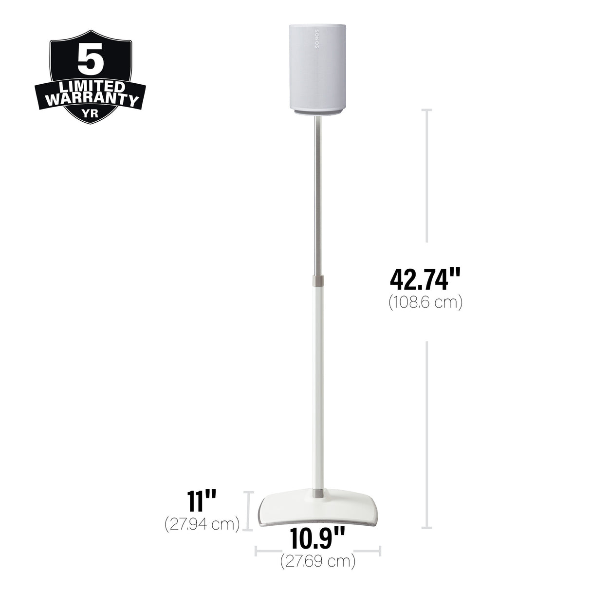 SANUS WSSE1A2-W2 - ADJUSTABLE SPEAKER STAND SONOS ERA 100 - PAIR - WHITE