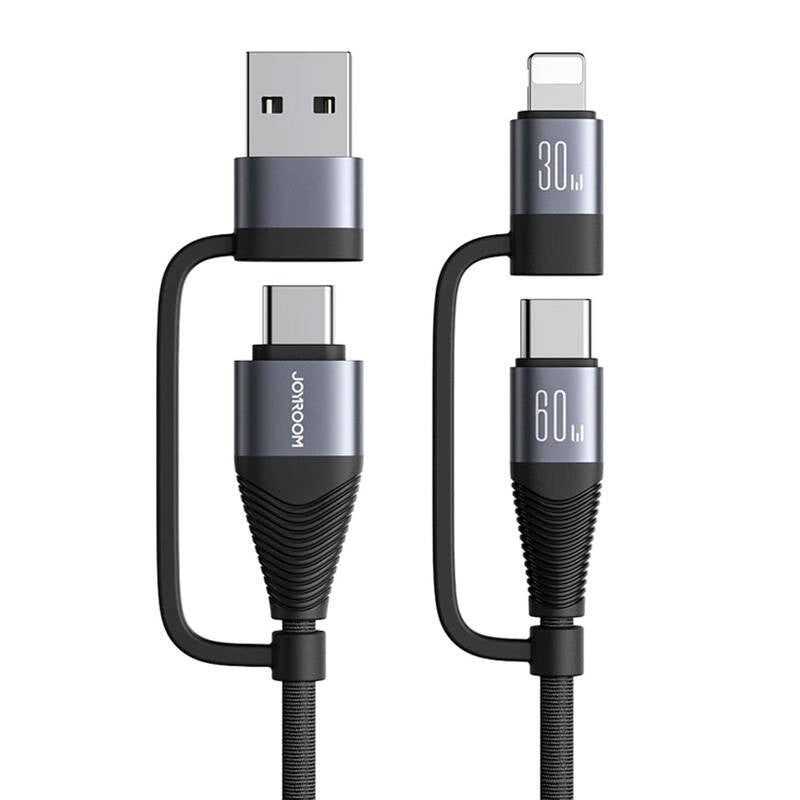 Kabel Joyroom SA37-2T2 4in1 2C 1L 1A, 60W, 1.2m sort