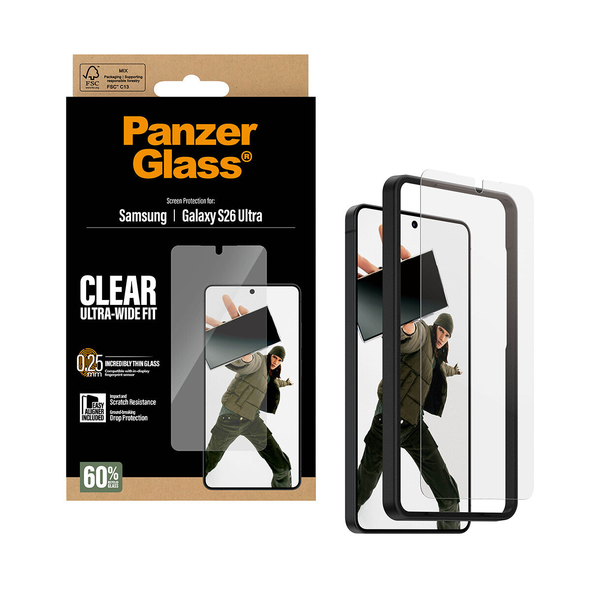 PanzerGlass ® Skærmbeskyttelse Samsung Galaxy S26 Ultra | Ultra-Wide Fit m. EasyAligner