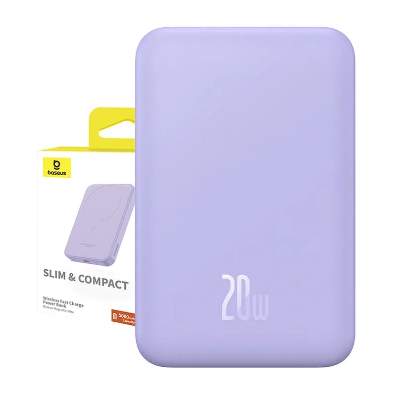 Magnetisk Mini Powerbank Baseus 5000mAh 20W (lila)