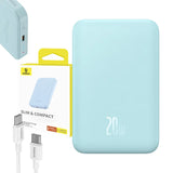Magnetisk Mini Powerbank Baseus 5000mAh, USB-C 20W (blå)