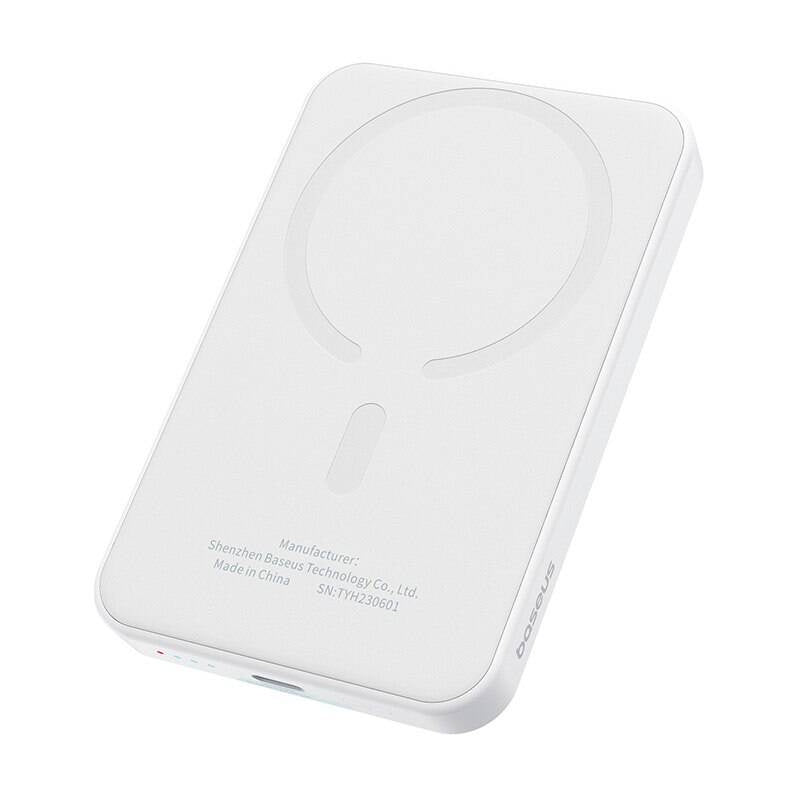 Magnetisk Mini Powerbank Baseus 5000mAh, USB-C 20W (hvid)