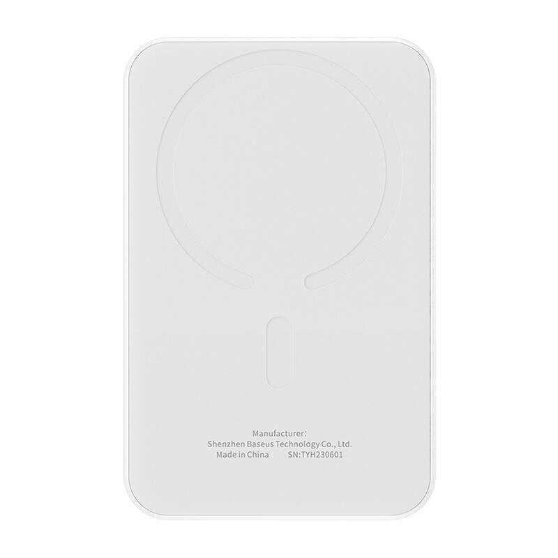 Magnetisk Mini Powerbank Baseus 5000mAh, USB-C 20W (hvid)