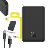 Magnetisk Mini Powerbank Baseus 5000mAh, USB-C 20W (sort)