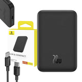 Magnetisk Mini Powerbank Baseus 5000mAh, USB-C 20W (sort)