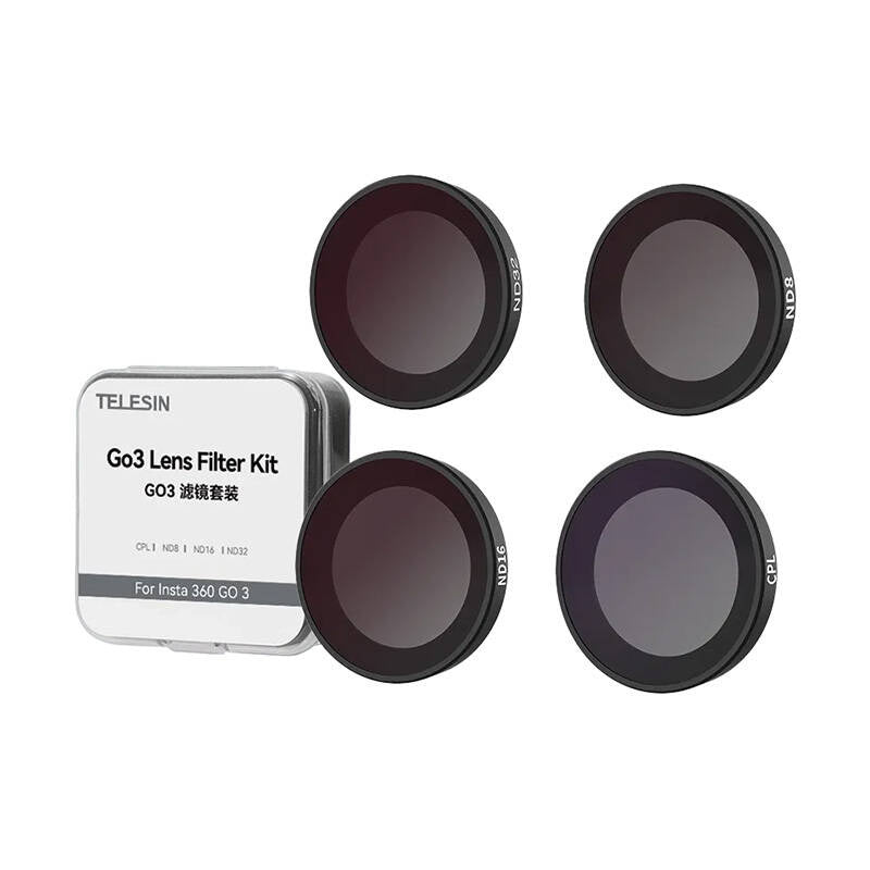 Sæt med 4 CPL/ND8/ND16/ND32 Telesin-filtre til Insta360 GO 2/3-kameraet