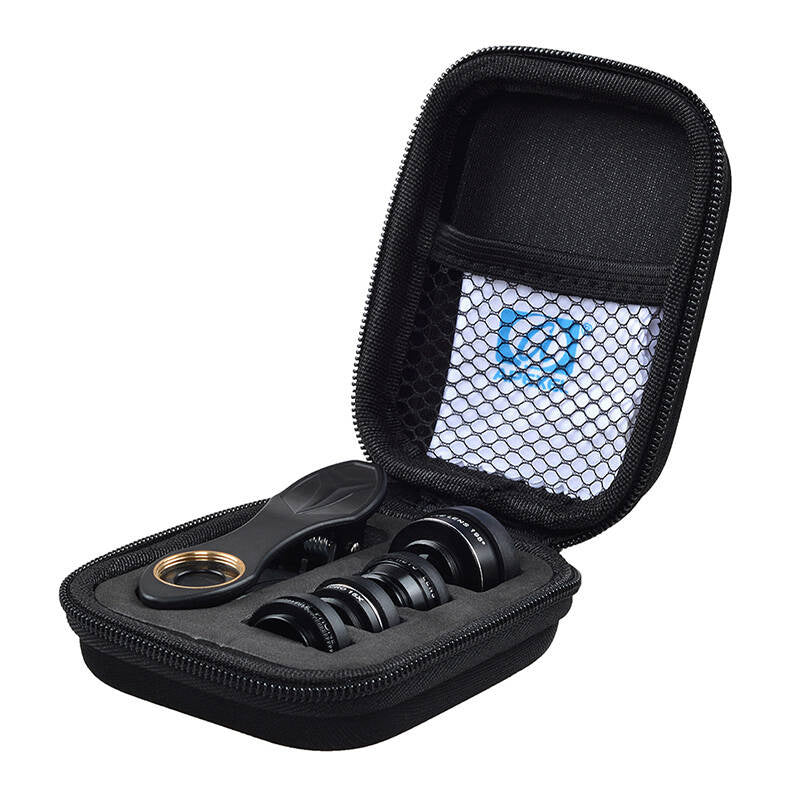 Mobil linsesæt APEXEL APL-DG5H 5 i 1 universel (sort)