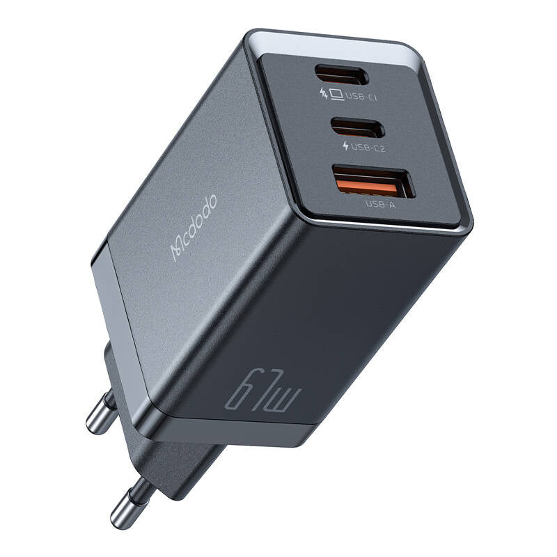 Mcdodo CH-1541 GaN vægoplader, 2x USB-C, 1x USB, 67W (sort)