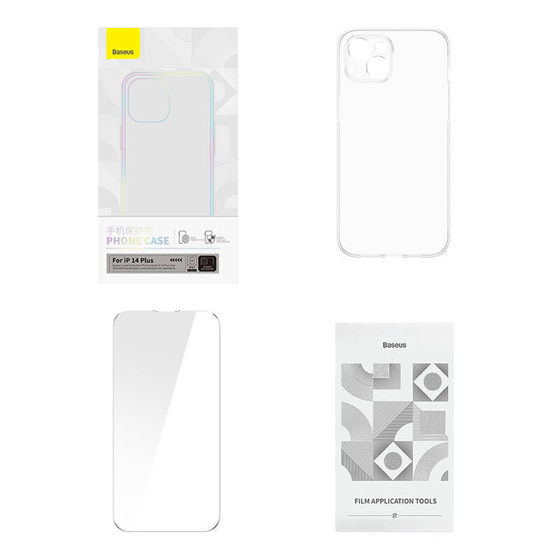 Baseus Crystal Series Magnetisk Case til iPhone 14 Plus + hærdet glas