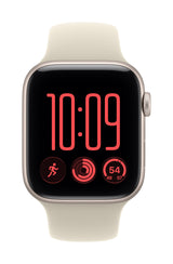 Apple Watch SE 3 GPS 44mm Starlight Aluminium Case with Sand Sport Band - M/L