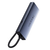 Hubus Base UltraJoy Series Lite 4-Port (USB til USB 3.0*3+RJ45*1+USB-C 5V) (grå)