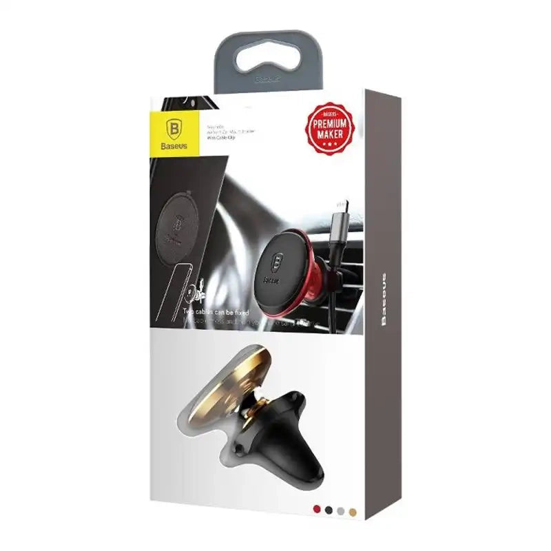Baseus Magnetisk luftventil Bil Mount Holder med kabel klip Guld