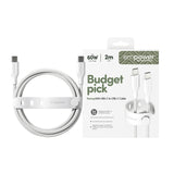 PanzerGlass empower by ® Racing 60W USB-C to USB-C Kabel | USB 2.0 | 2M | Silver White