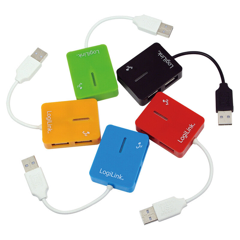 LogiLink UA0136 interface hub USB 2.0 Type-A 480 Mbit/s Blå