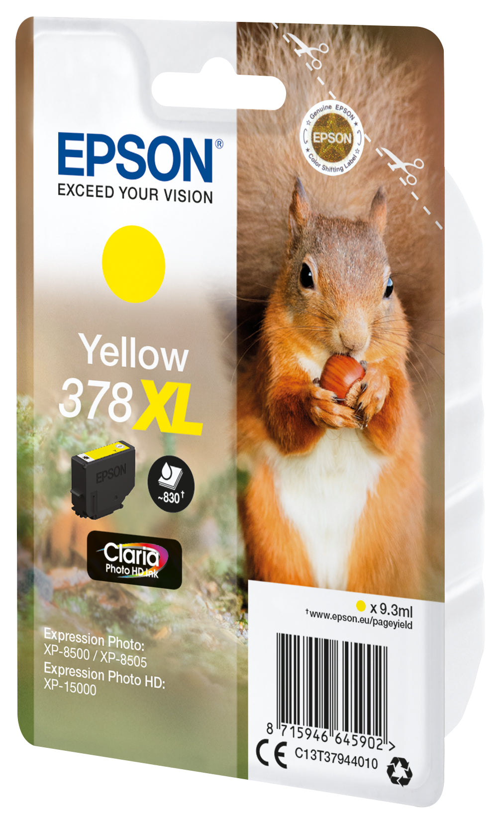 Epson Squirrel 378XL blækpatron 1 stk Original Højt (XL) udbytte Gul