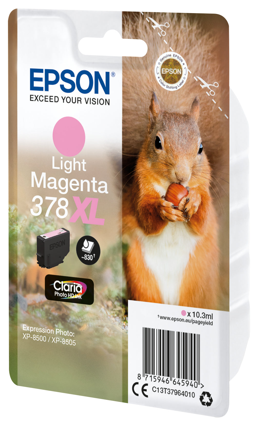 Epson 378XL Lys magenta 830 sider Blæk C13T37964010