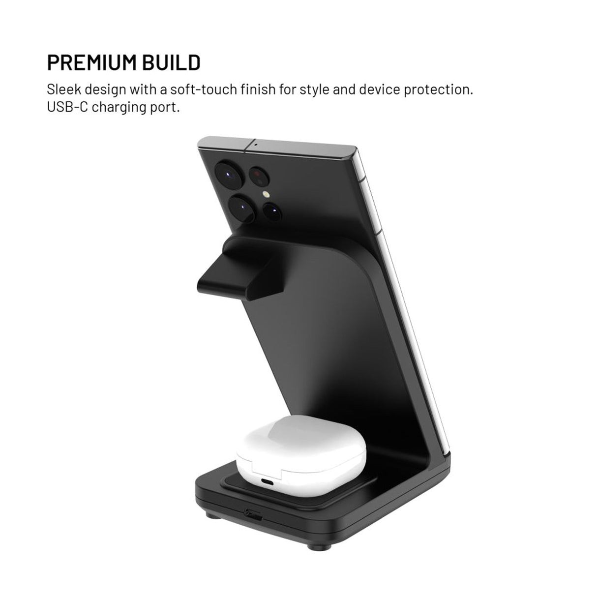 FIXED FIXPOS-U-BK oplader til mobil enhed SmartWatch, Smartphone, Hovedtelefoner Sort USB Trådløs opladning Hurtig opladning Indendørs