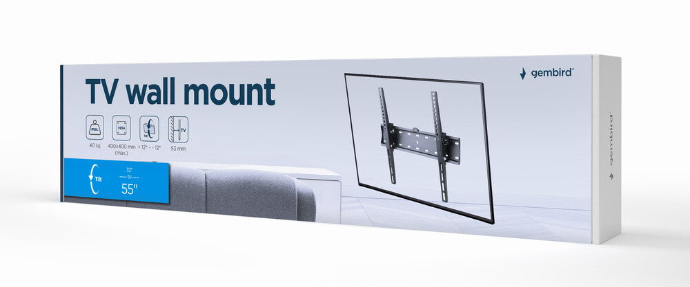 Gembird WM-55T-02 tv-beslag 139,7 cm (55") Sort