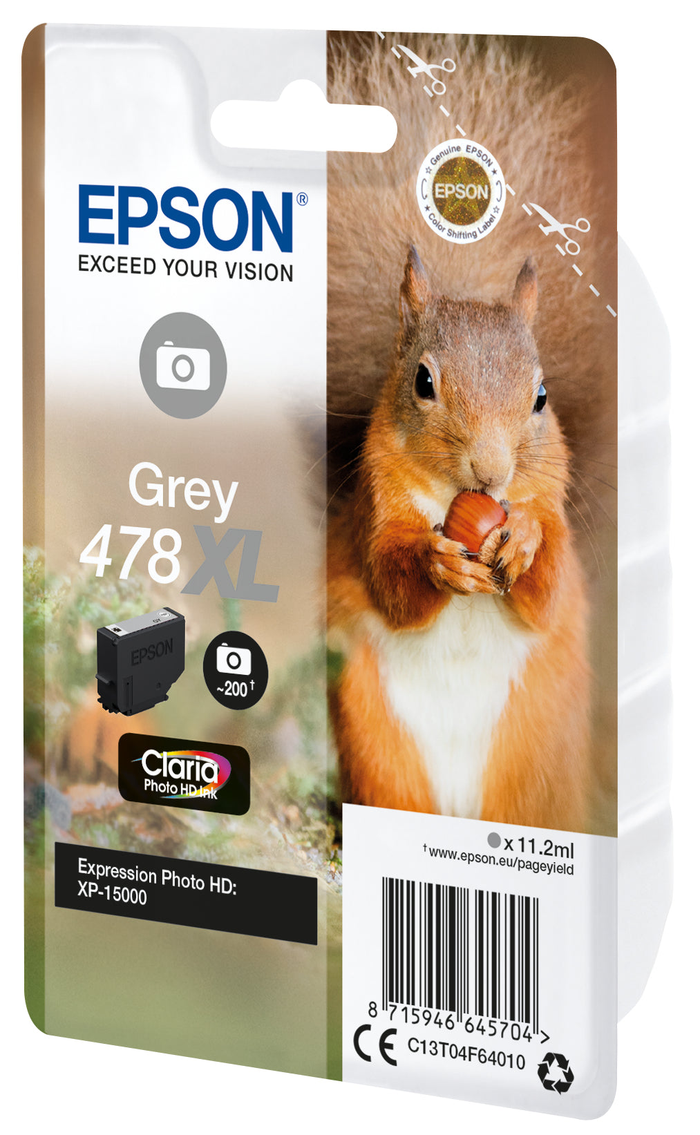 Epson Squirrel 478XL blækpatron 1 stk Original Højt (XL) udbytte Grå