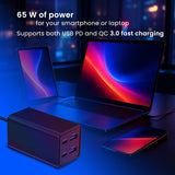 Gembird TA-UC-2A2C-PD65-01-BK oplader til mobil enhed Laptop, Smartphone Sort Vekselstrøm Hurtig opladning Indendørs