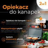 Adler AD 3073 sandwichtoaster 1400 W Sort, Sølv