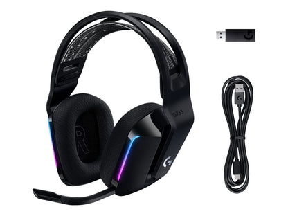 Logitech G G733 LIGHTSPEED Wireless RGB Gaming Headset Trådløs Headset Sort