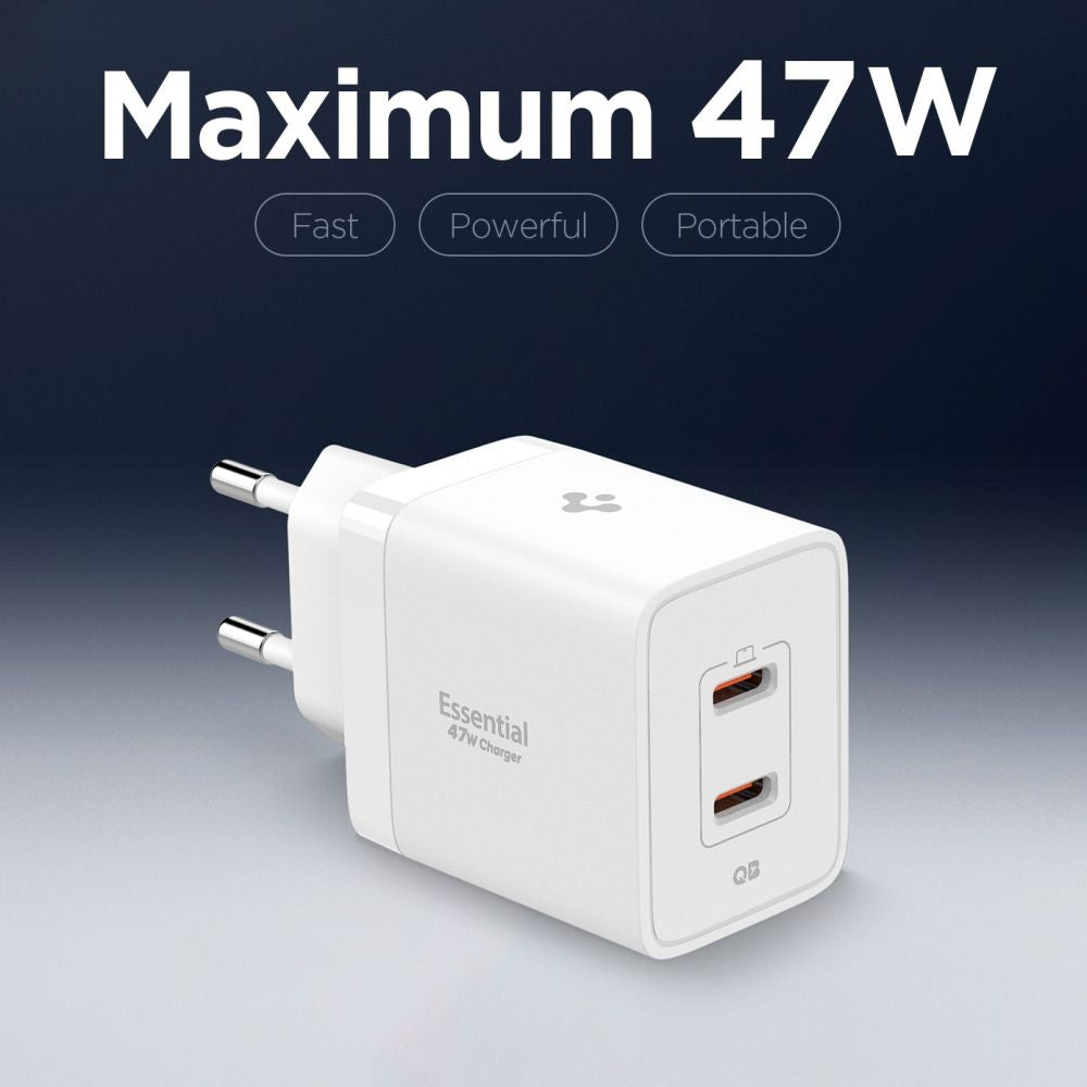 Spigen Essential Ee472 Eu 2 Ports Netværksopladder 47 W Hvid