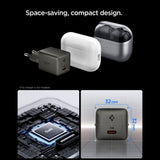 Spigen Ee301 Eu Gan Essential 1 Port Netværksopladder 30 W Gunmetal