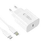 Tech Protect Nc20 W 1 Port Netværksopladder Pd 20 W + Lightning Kabel Hvid