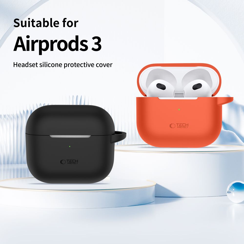 Tech Protect Silikonekrog Til Apple Airpods 3 Neon Orange