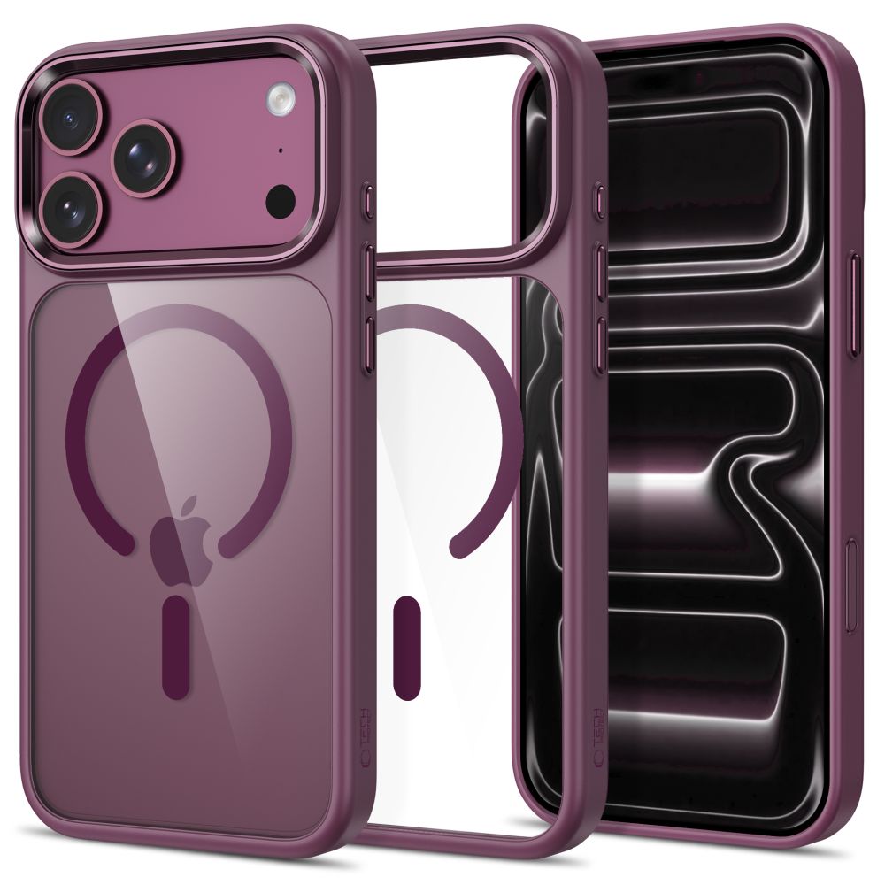 Tech Protect Magmat Magsafe Cc Iphone 17 Pro / 18 Pro Burgundy/Clear
