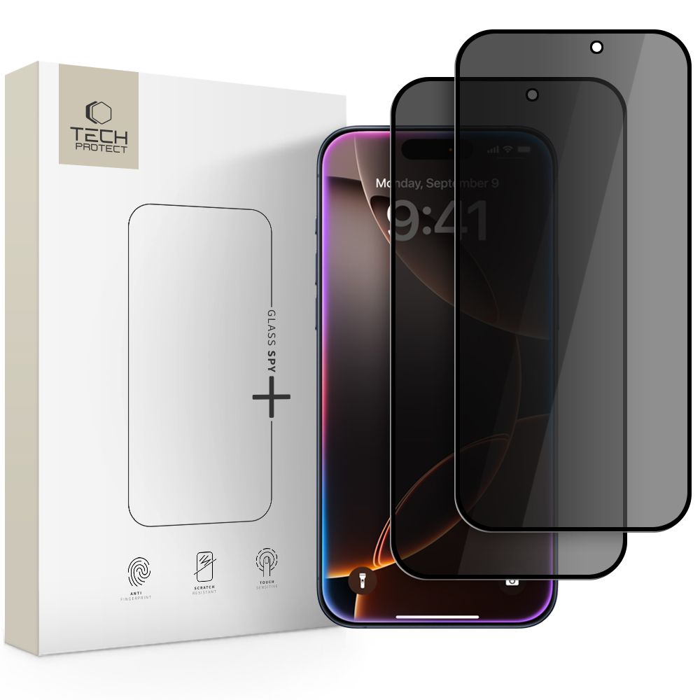 Privacyglas Tech Protect Glass Spy+ 2 Pack Iphone 16 Pro Max / 17 Pro Max Fortrolighed
