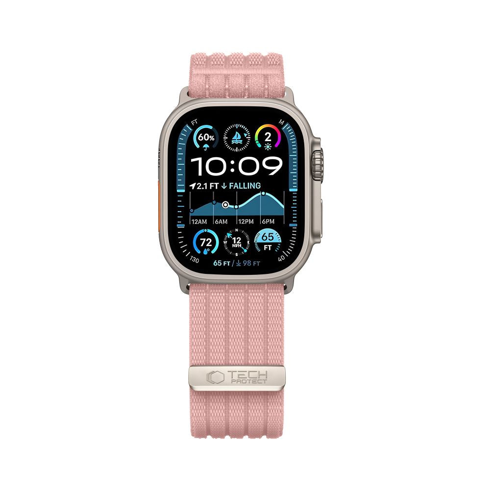 Tech Protect Nylon Sport Apple Watch 8 / 9 / 10 / 11 / 12 / Se / Ultra (44 / 45 / 46 / 49 Mm) Lyseprosa