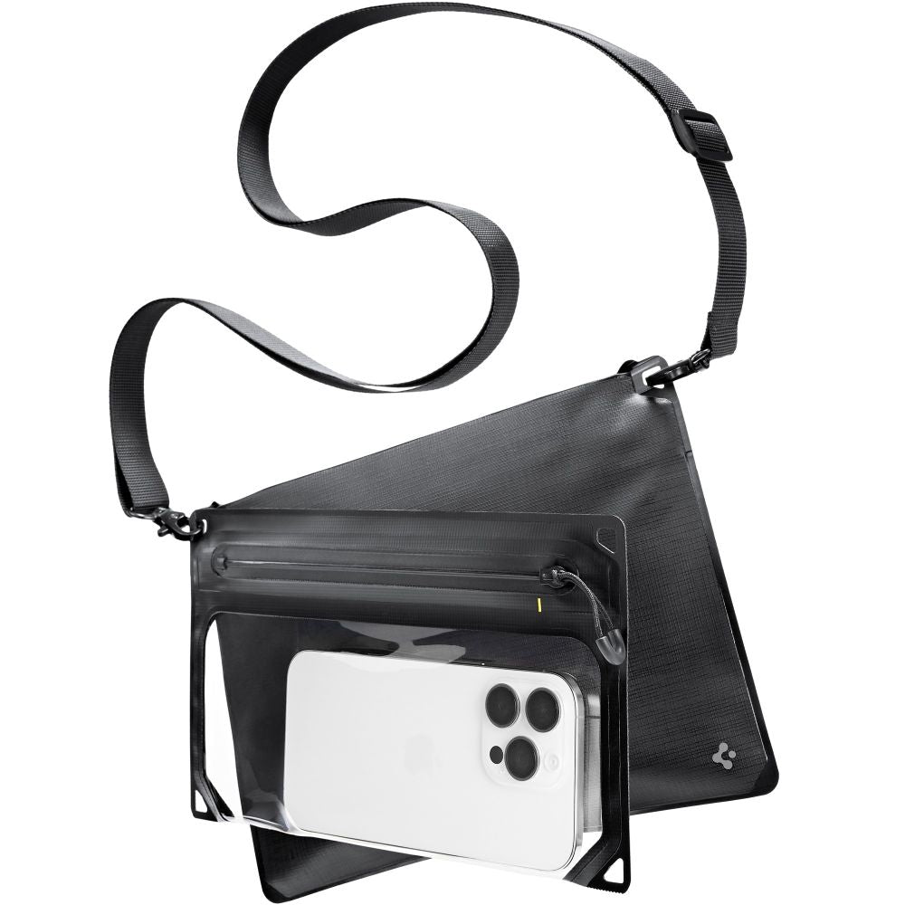 Spigen A640 Universal Vandtæt Etui Crossbag Sort