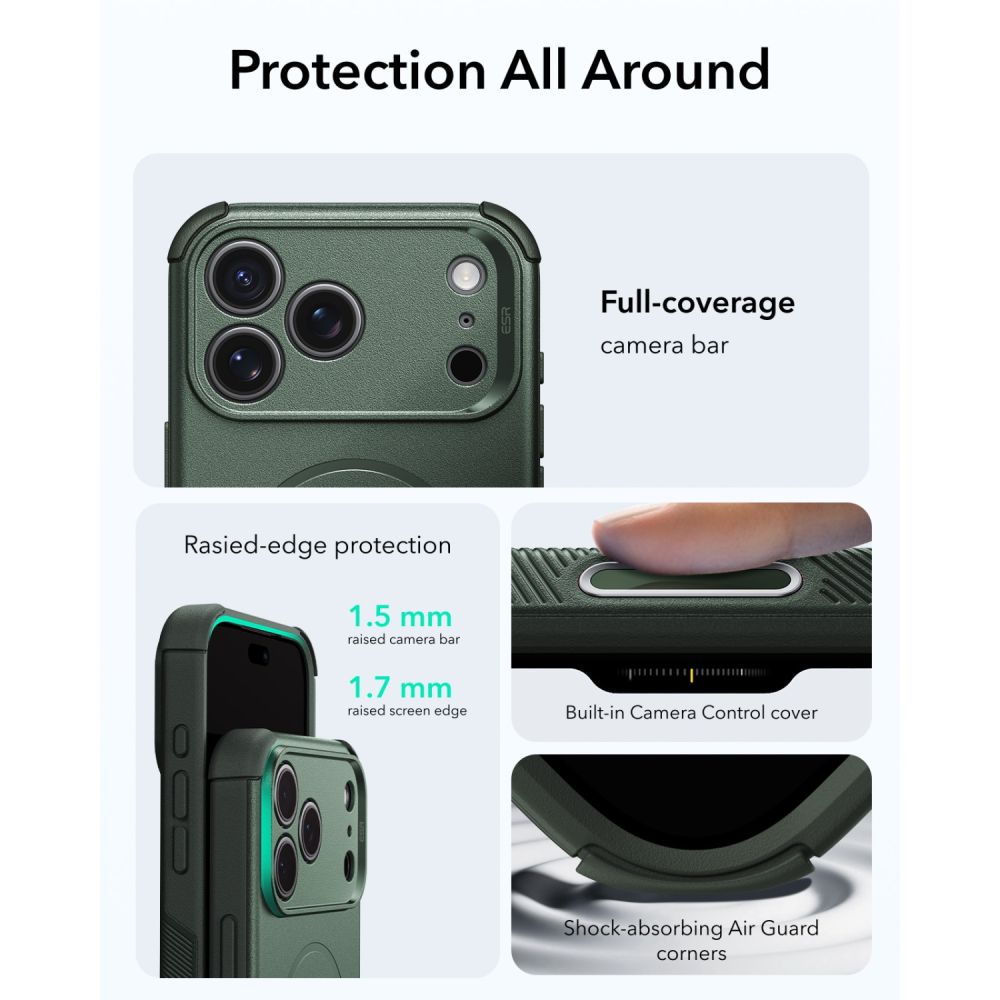 Esr Cyber Tough Magsafe Iphone 17 Pro Max / 18 Pro Max Grøn