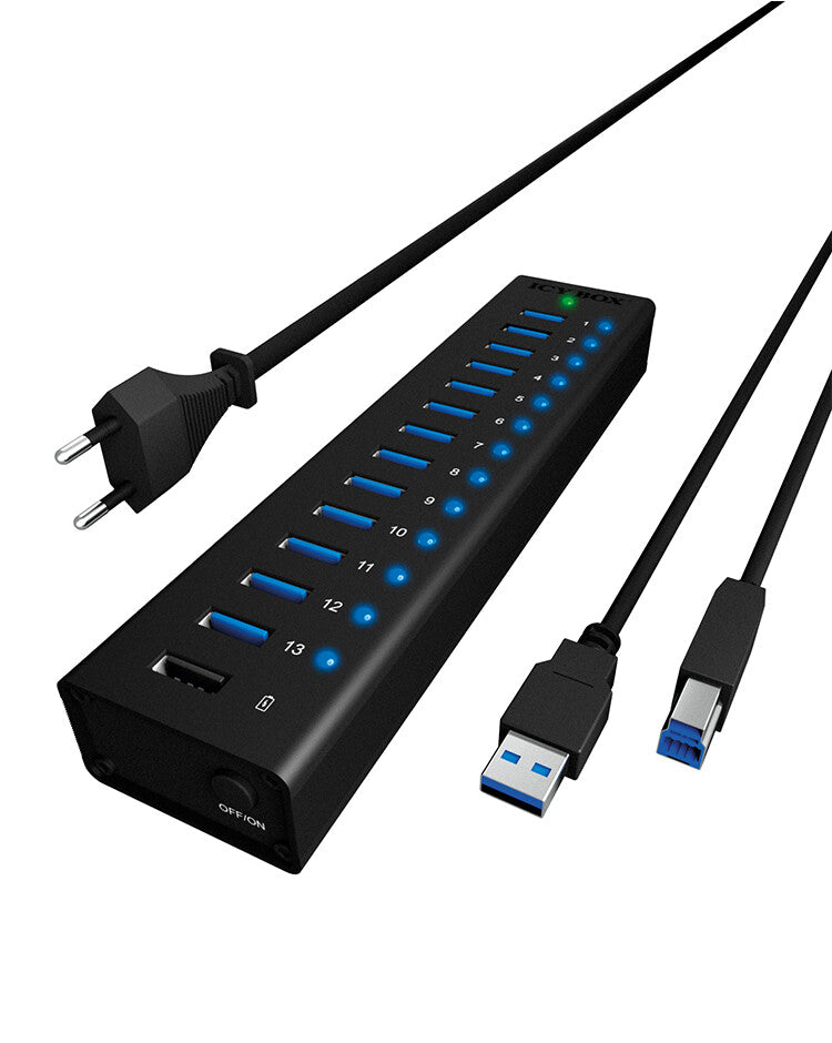 ICY BOX IB-AC6113 USB 3.2 Gen 1 (3.1 Gen 1) Type-B 5000 Mbit/s Black