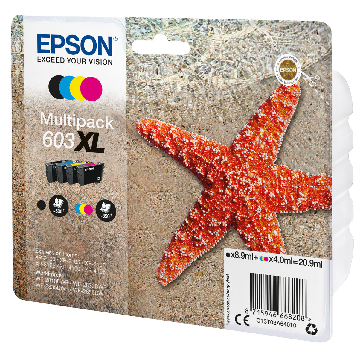 Epson C13T03A64010 blækpatron 1 stk Original Højt (XL) udbytte Sort, Blå, Magenta, Gul