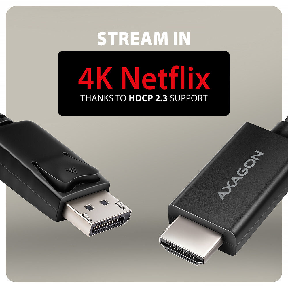 Axagon RVD-HI20C2 videokabel adapter 1,8 m DisplayPort HDMI Sort
