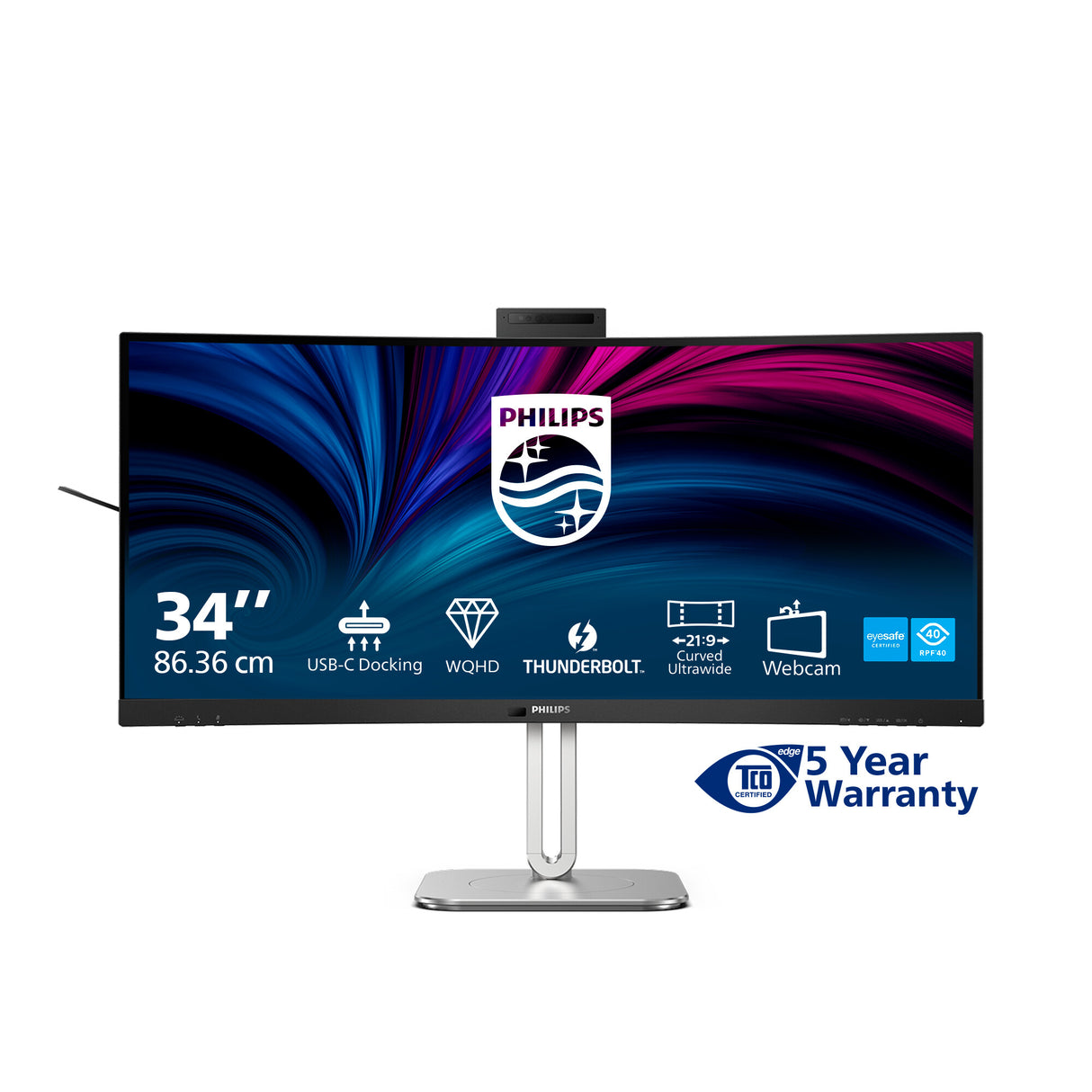Philips 6000 series 34B2U6603CH/00 computerskærm 86,4 cm (34") 3440 x 1440 pixel Wide Quad HD LCD Grå