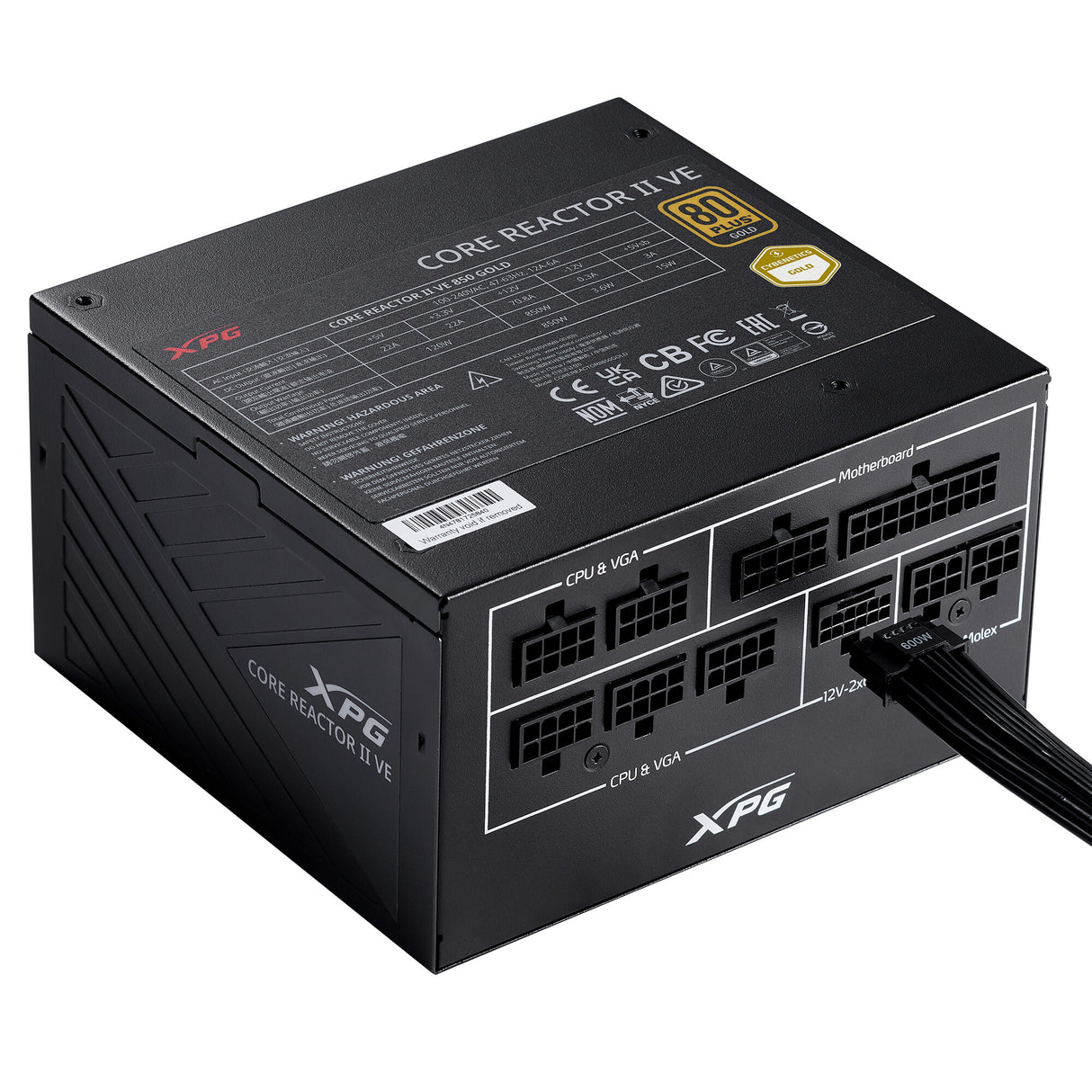 XPG COREREACTOR II VE 850W enhed til strømforsyning 24-pin ATX ATX Sort