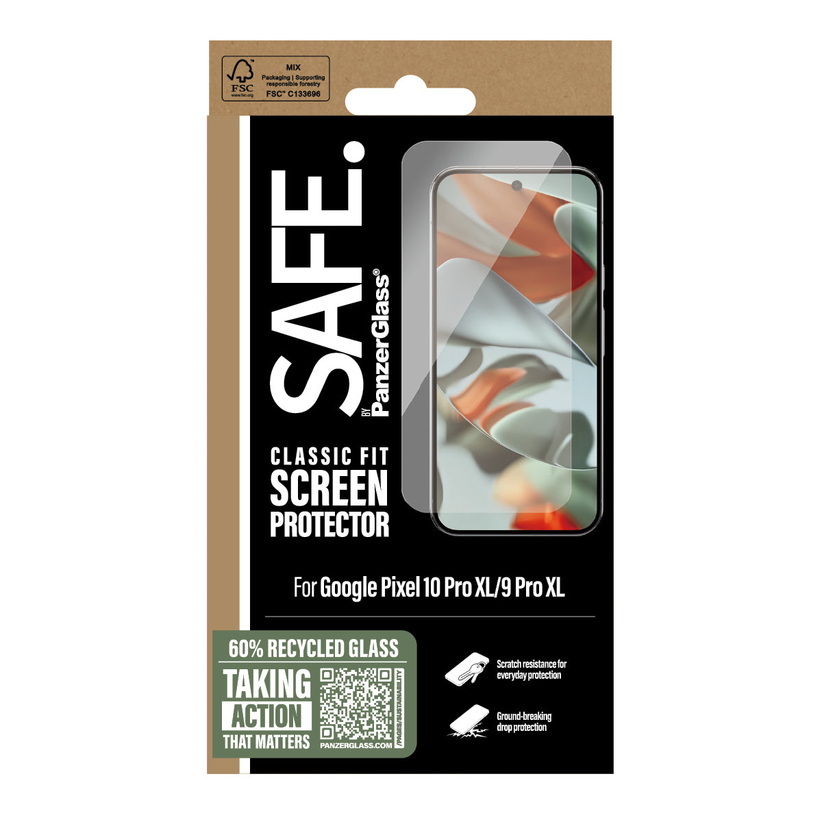 PanzerGlass SAFE. by Screen Protector Google Pixel 10 Pro XL | 9 Pro XL | Classic Fit Skærmbeskytter