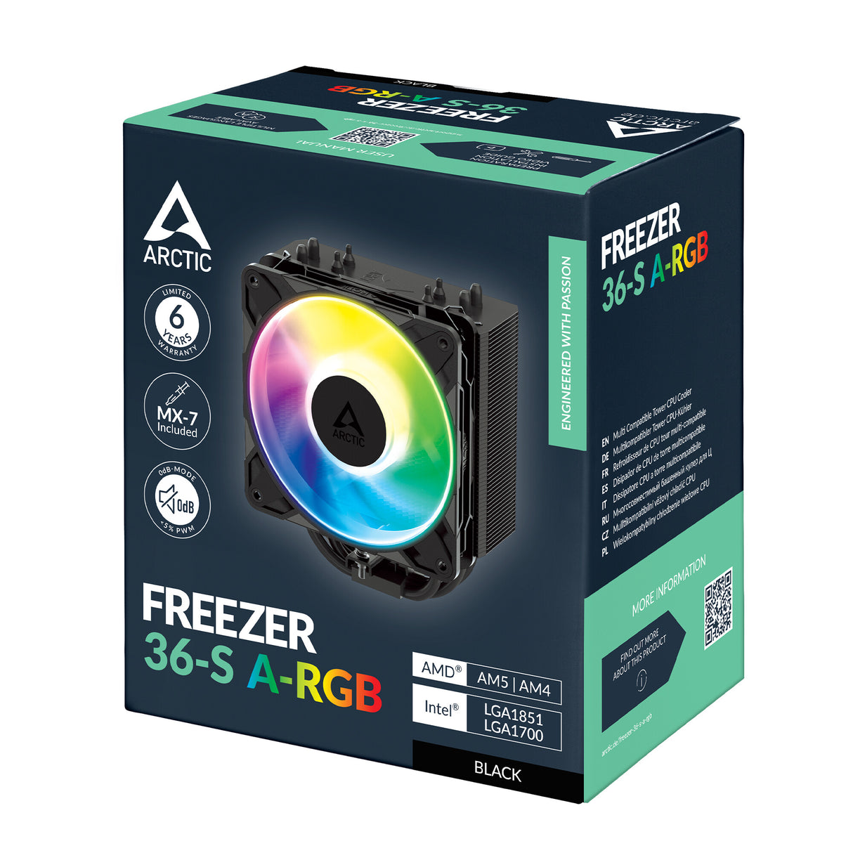 ARCTIC Freezer 36-S A-RGB Processor Luftkøler 12 cm Sort 1 stk