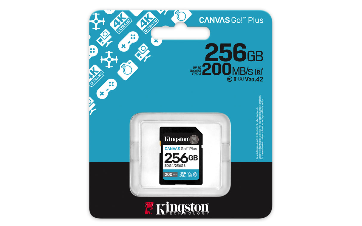 Kingston Canvas Go! Plus SDXC UHS-I Memory Card 256GB 200MB/s