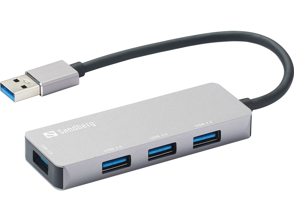 Sandberg 333-67 interface hub USB 3.2 Gen 1 (3.1 Gen 1) Type-A 5000 Mbit/s Grå