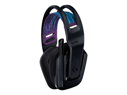 Logitech G G535 LIGHTSPEED Wireless Gaming Headset Trådløs Headset Sort Lilla